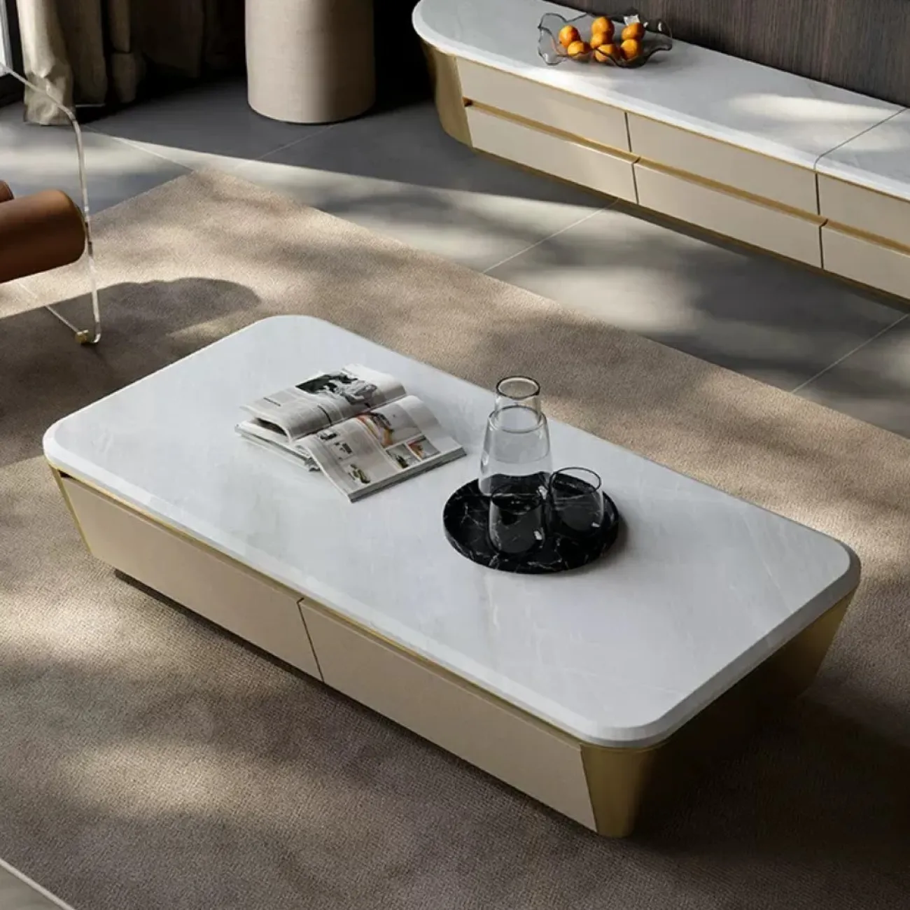 Роскошный журнальный столик из натурального мрамора XPW 35711-29