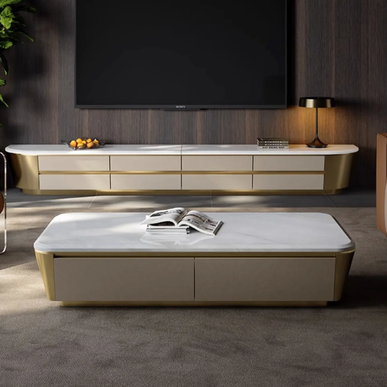 Роскошный журнальный столик из натурального мрамора XPW 35711-29