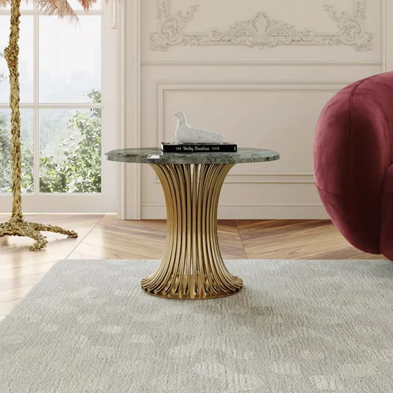 Роскошный журнальный столик из натурального камня с небольшой талией XPW 35713-29