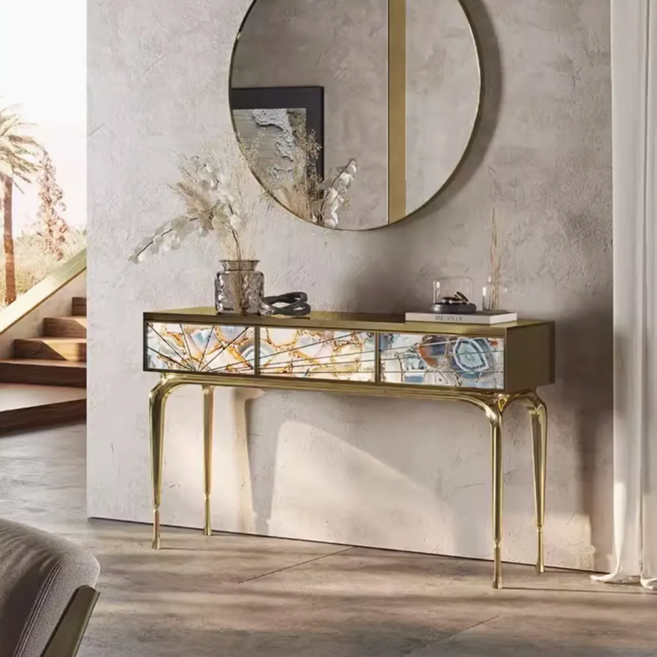 Консольный столик из натурального агатового камня XPW 35714-29