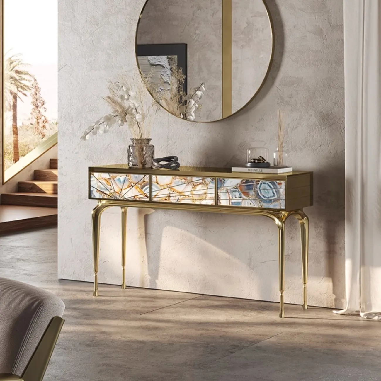 Консольный столик из натурального агатового камня XPW 35714-29