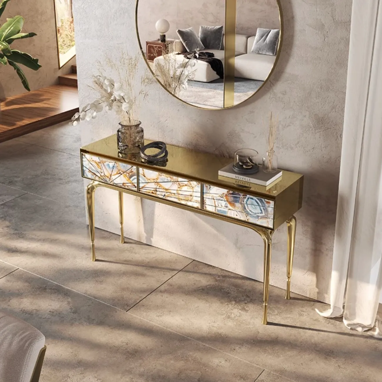 Консольный столик из натурального агатового камня XPW 35714-29