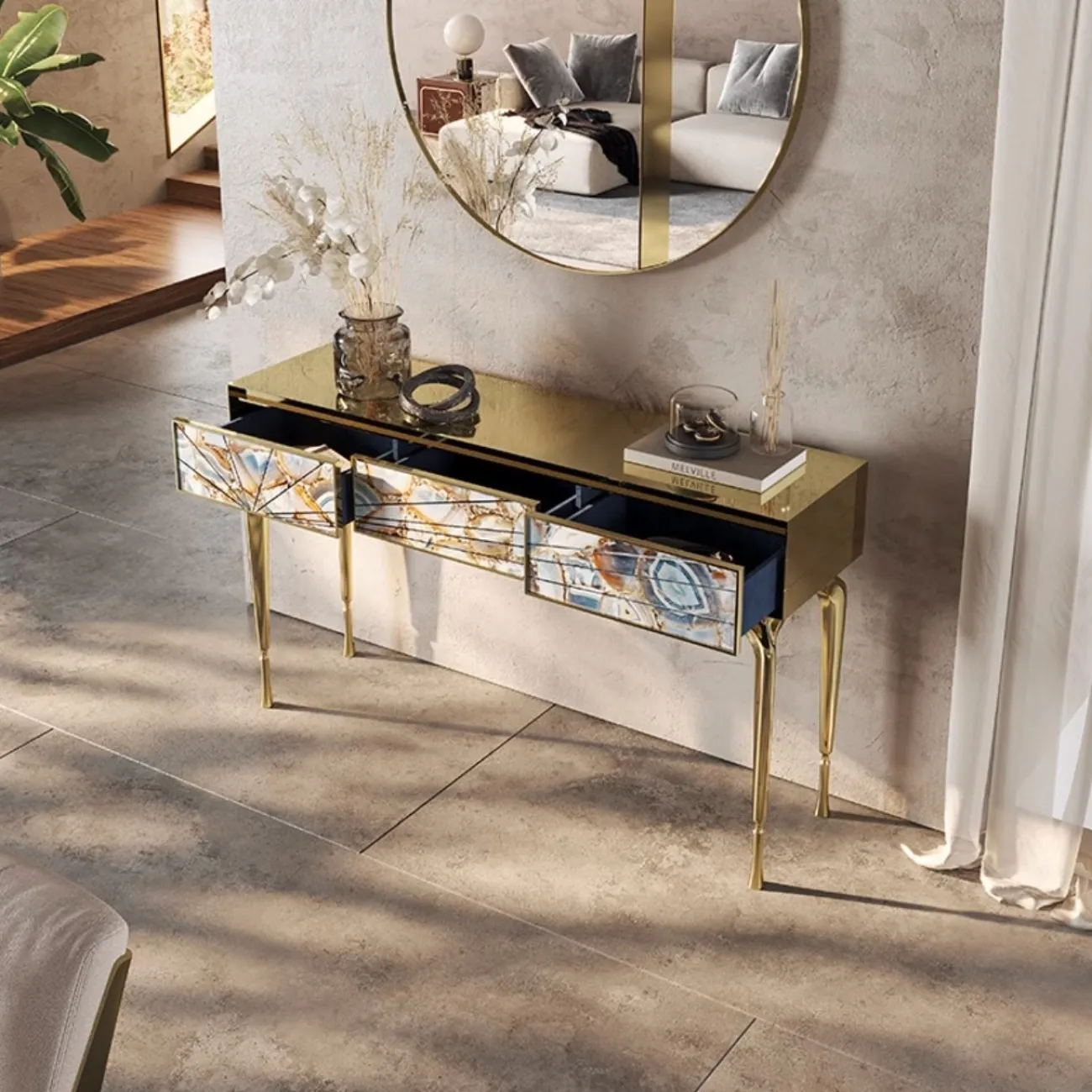 Консольный столик из натурального агатового камня XPW 35714-29