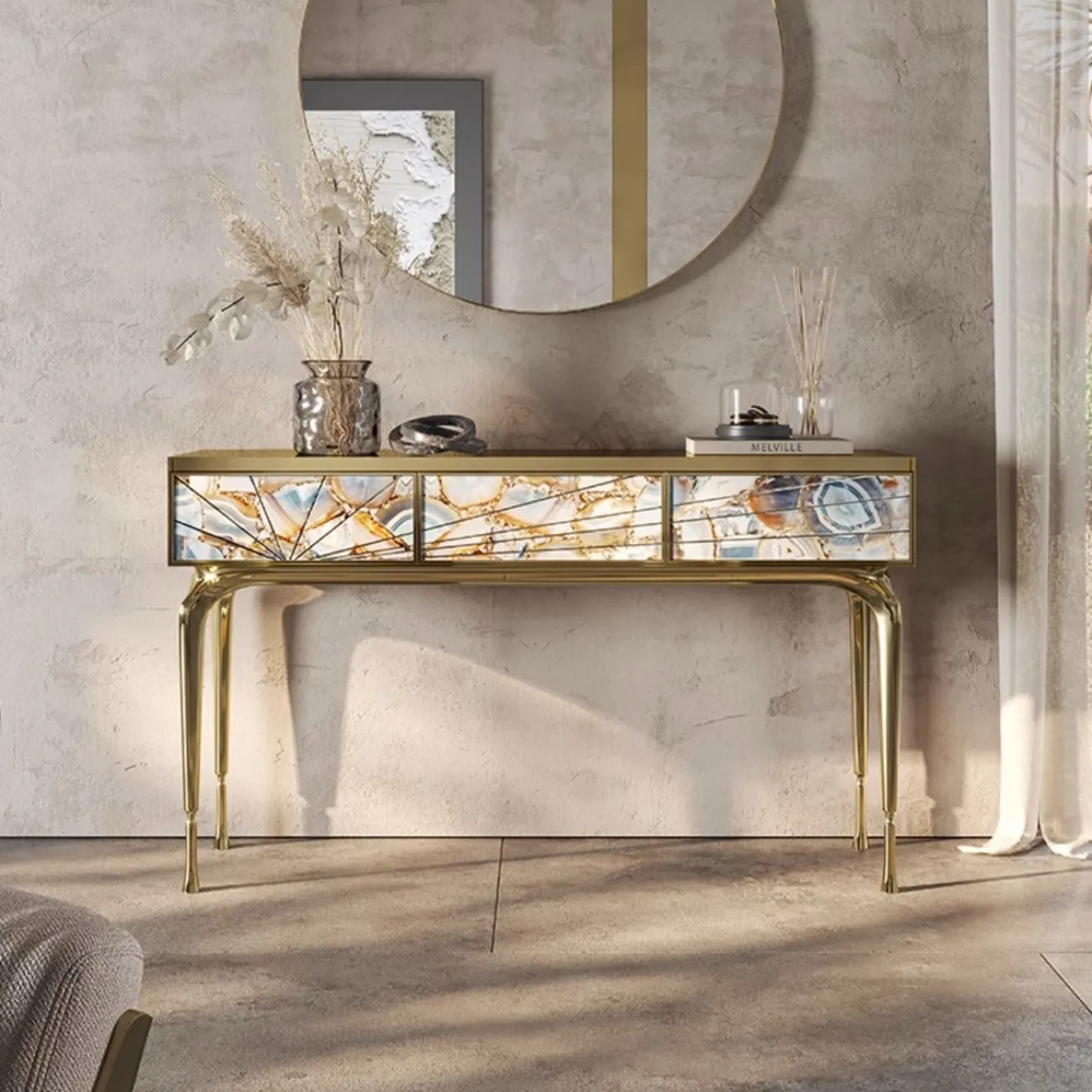 Консольный столик из натурального агатового камня XPW 35714-29