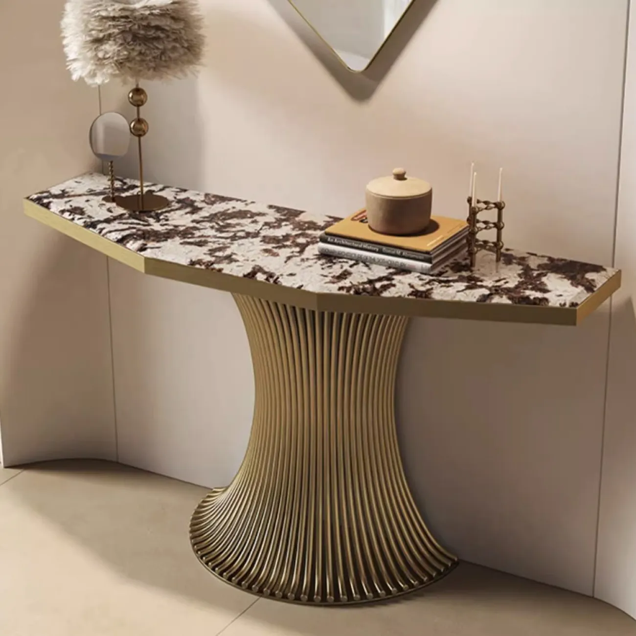 Роскошный консольный столик специальной формы из натурального камня XPW 35719-29