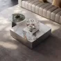Роскошный квадратный журнальный столик из нержавеющей стали