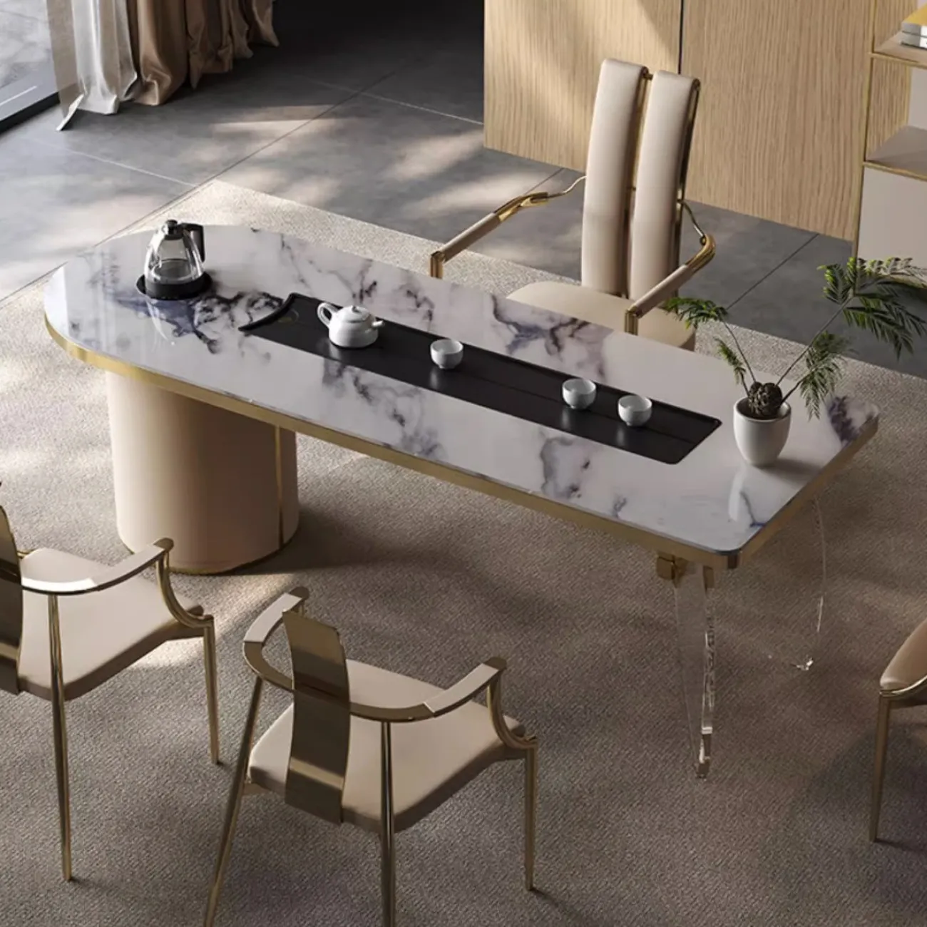 Роскошный обеденный стол из натурального камня XPW 35721-29