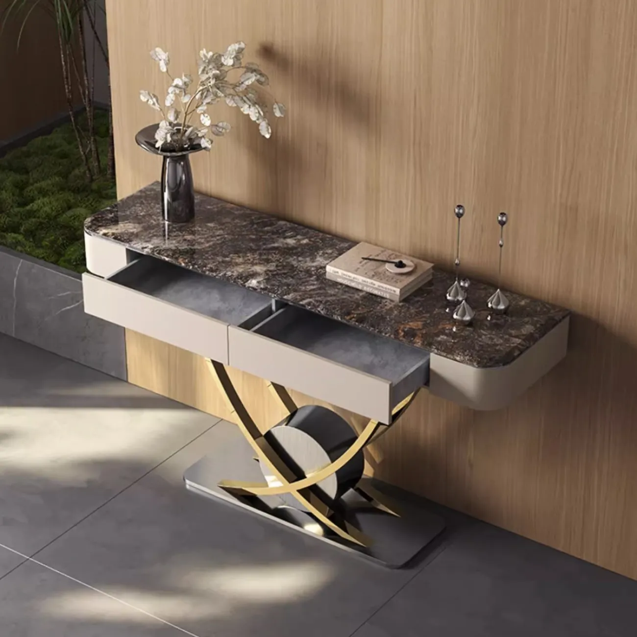 Декоративный консольный столик из натурального камня XPW 35722-29 Декоративный консольный столик из натурального камня XPW 35722-29