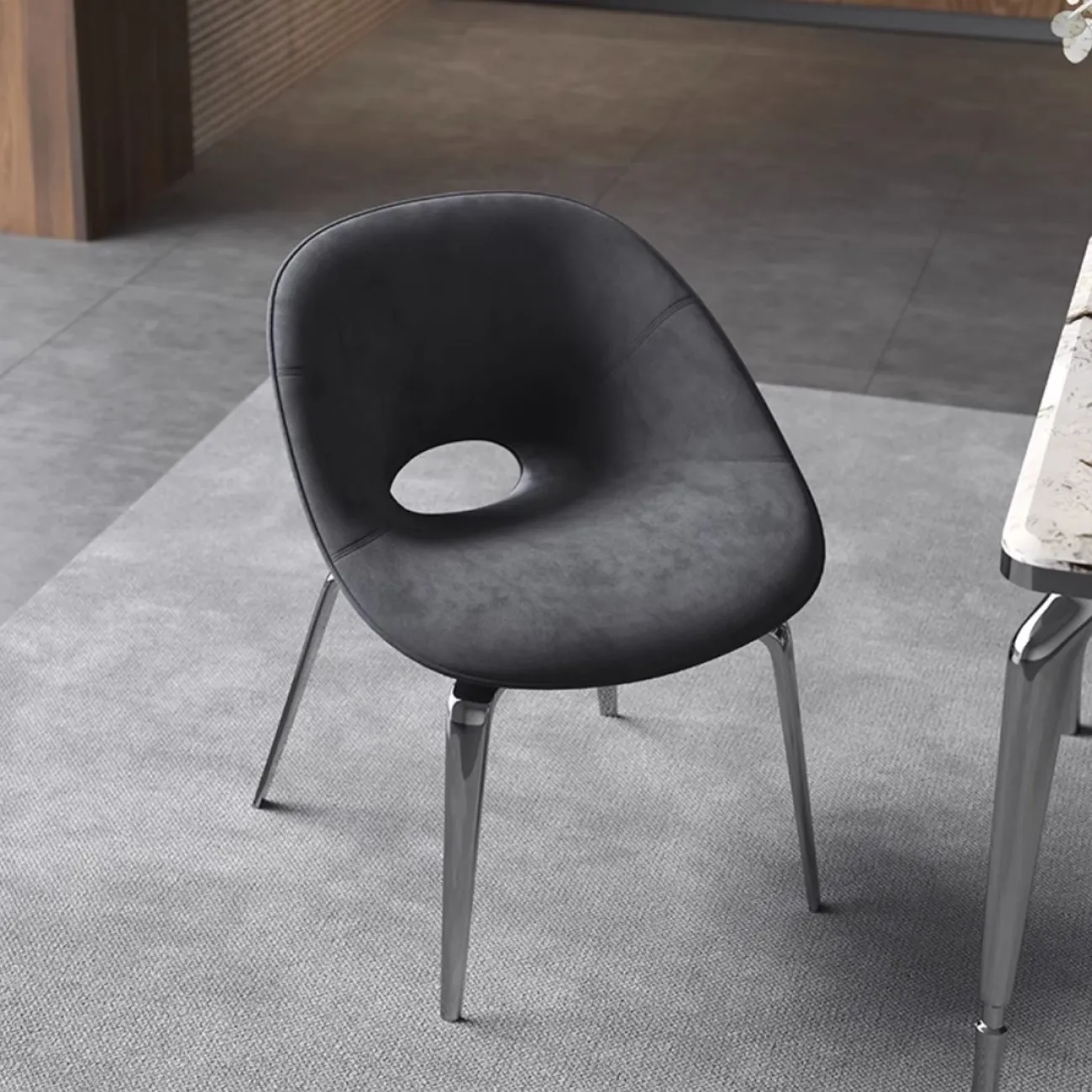 Обеденный стул с фигурной спинкой из матовой хлопковой ткани XPW 35726-29