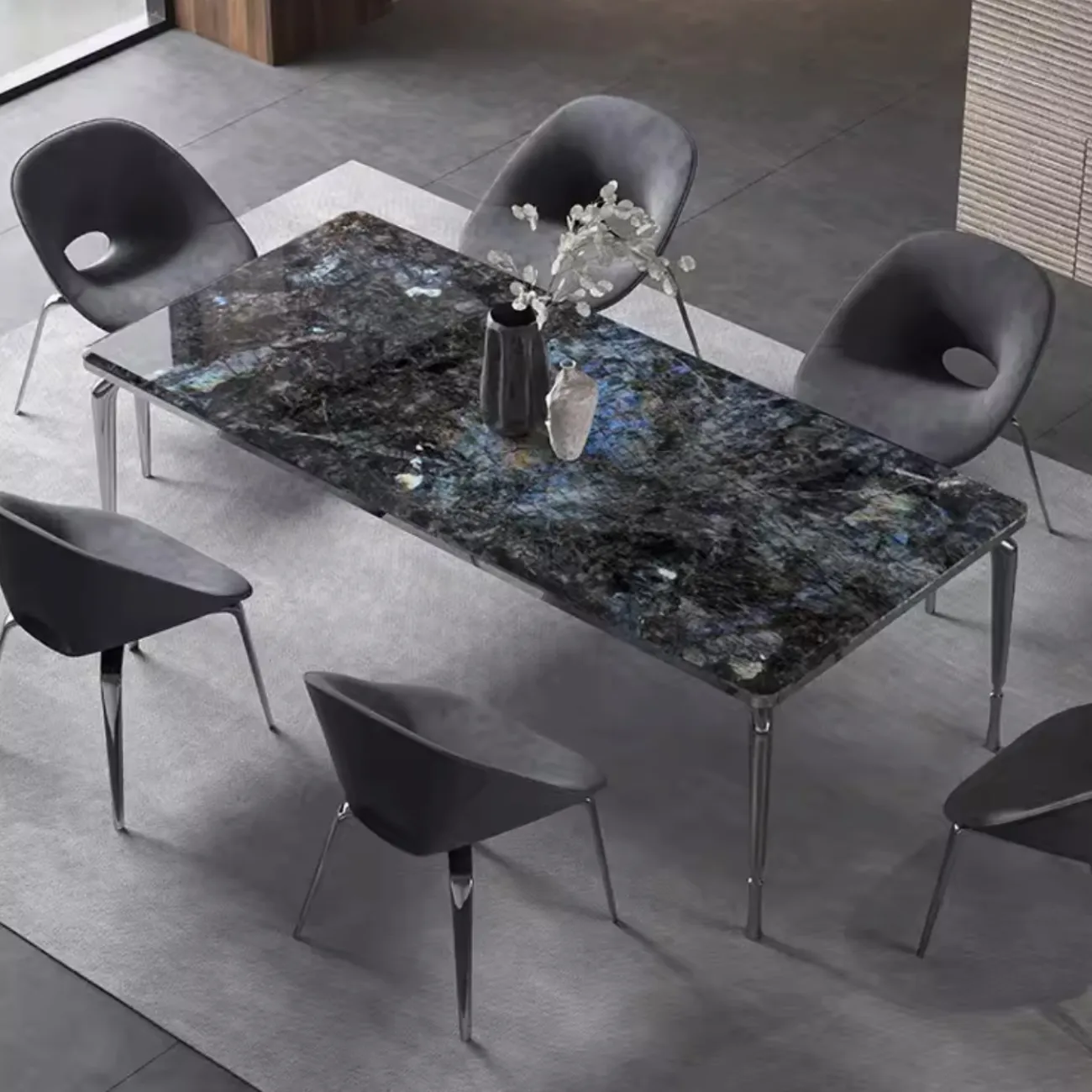 Обеденный стул с фигурной спинкой из матовой хлопковой ткани XPW 35726-29