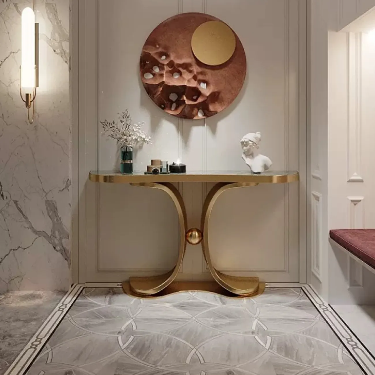 Роскошный консольный столик из натурального камня XPW 35706-29