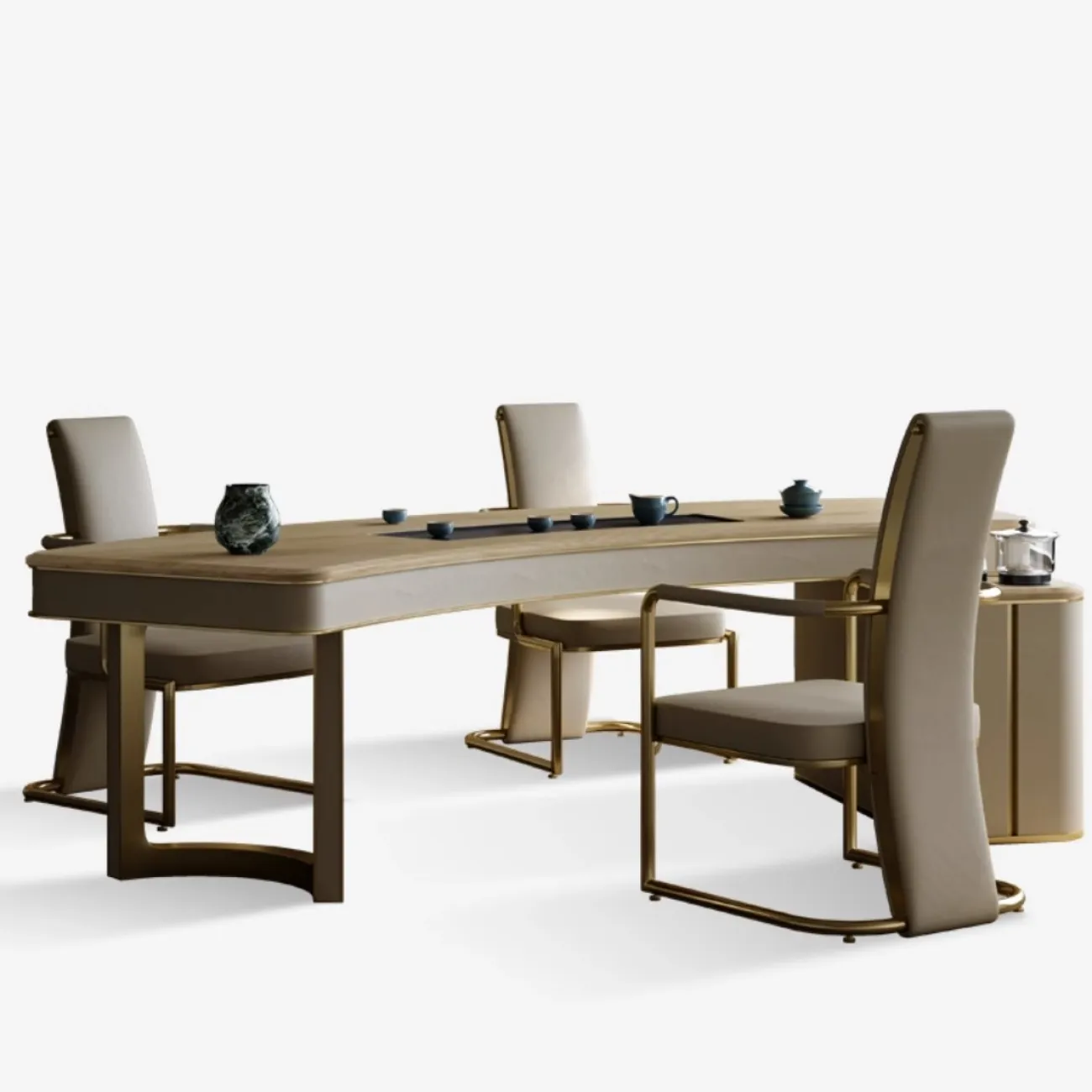 Обеденный стол с боковым шкафом в китайском стиле XPW 35728-29 Обеденный стол с боковым шкафом в китайском стиле XPW 35728-29