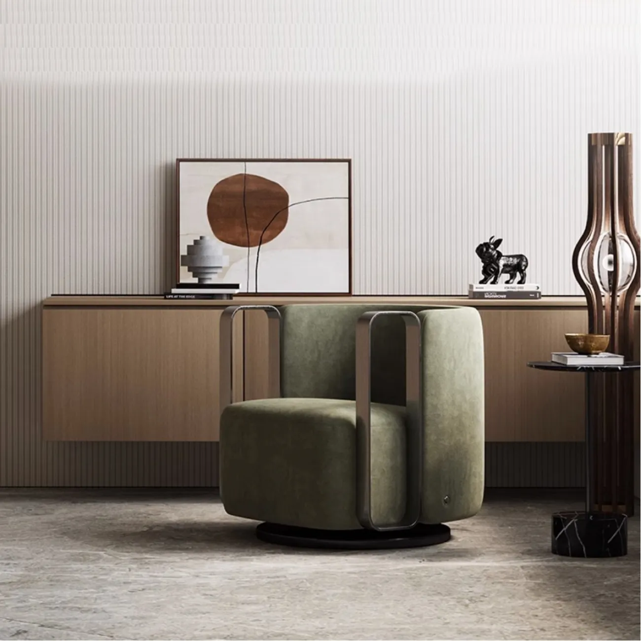 Роскошное кожаное кресло армейско-зеленого цвета XPW 35729-29 Роскошное кожаное кресло армейско-зеленого цвета XPW 35729-29