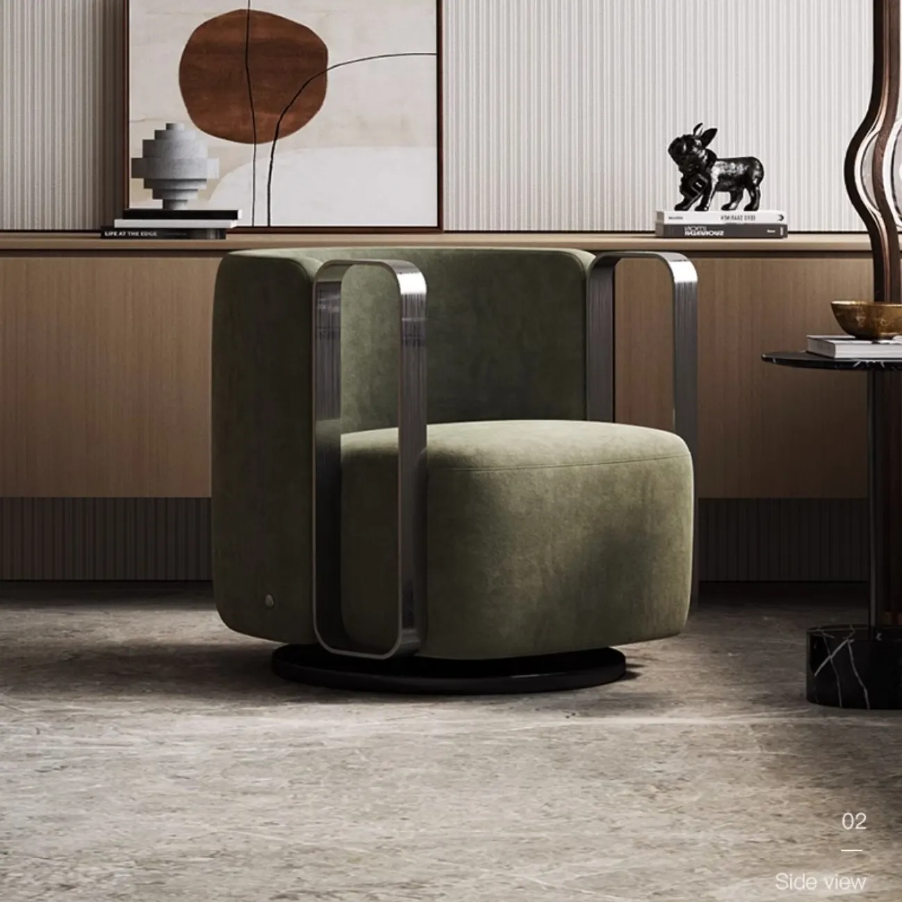 Роскошное кожаное кресло армейско-зеленого цвета XPW 35729-29 Роскошное кожаное кресло армейско-зеленого цвета XPW 35729-29