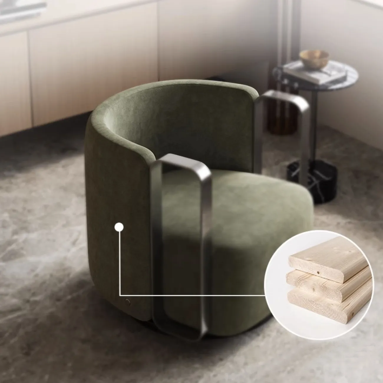 Роскошное кожаное кресло армейско-зеленого цвета XPW 35729-29 Роскошное кожаное кресло армейско-зеленого цвета XPW 35729-29