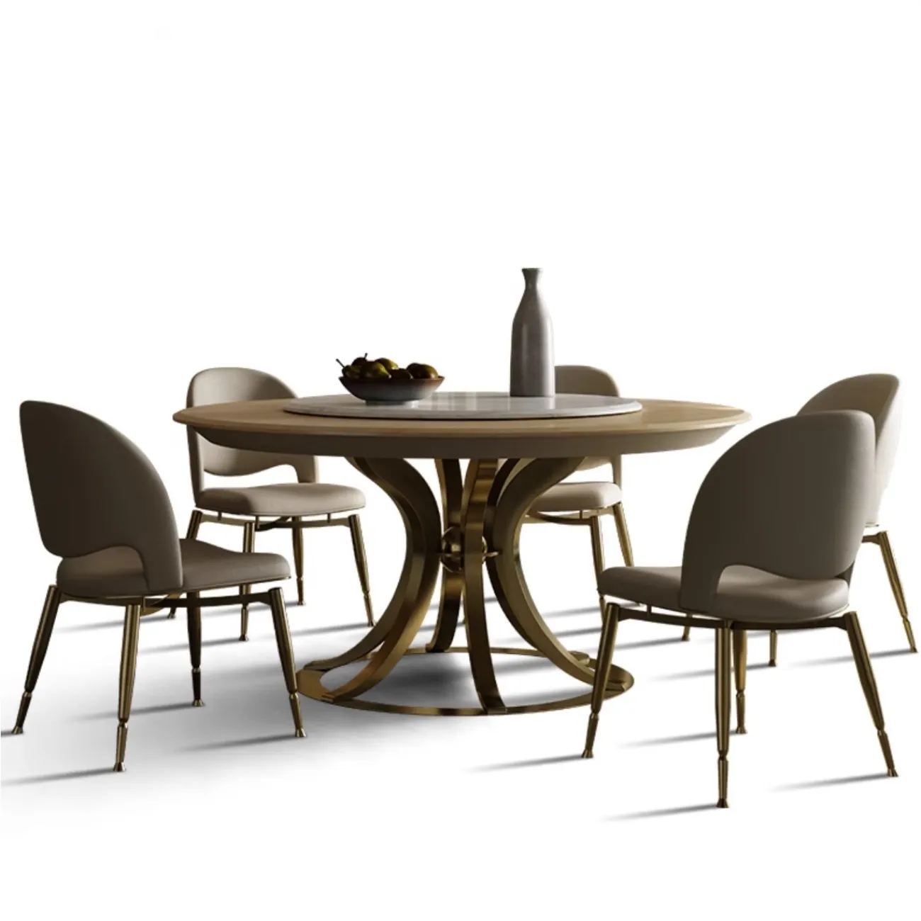 Роскошный круглый обеденный стол в сочетании с поворотным столом XPW 35734-29