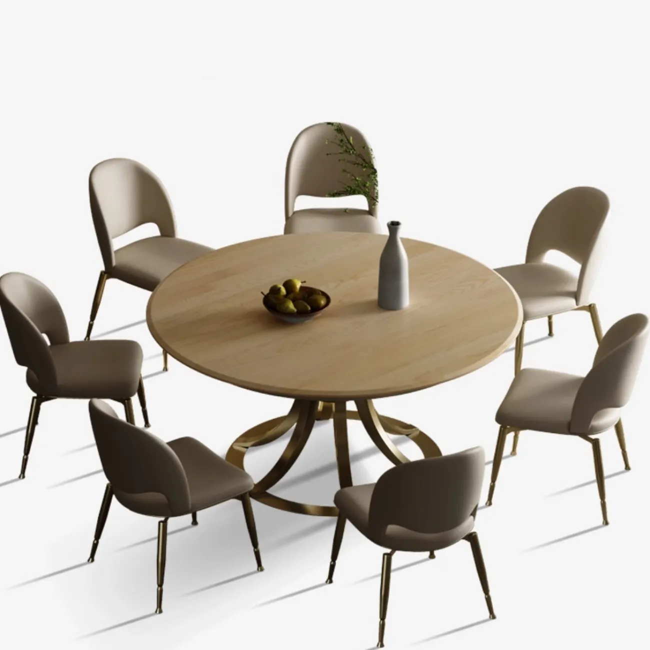 Роскошный круглый обеденный стол в сочетании с поворотным столом XPW 35734-29