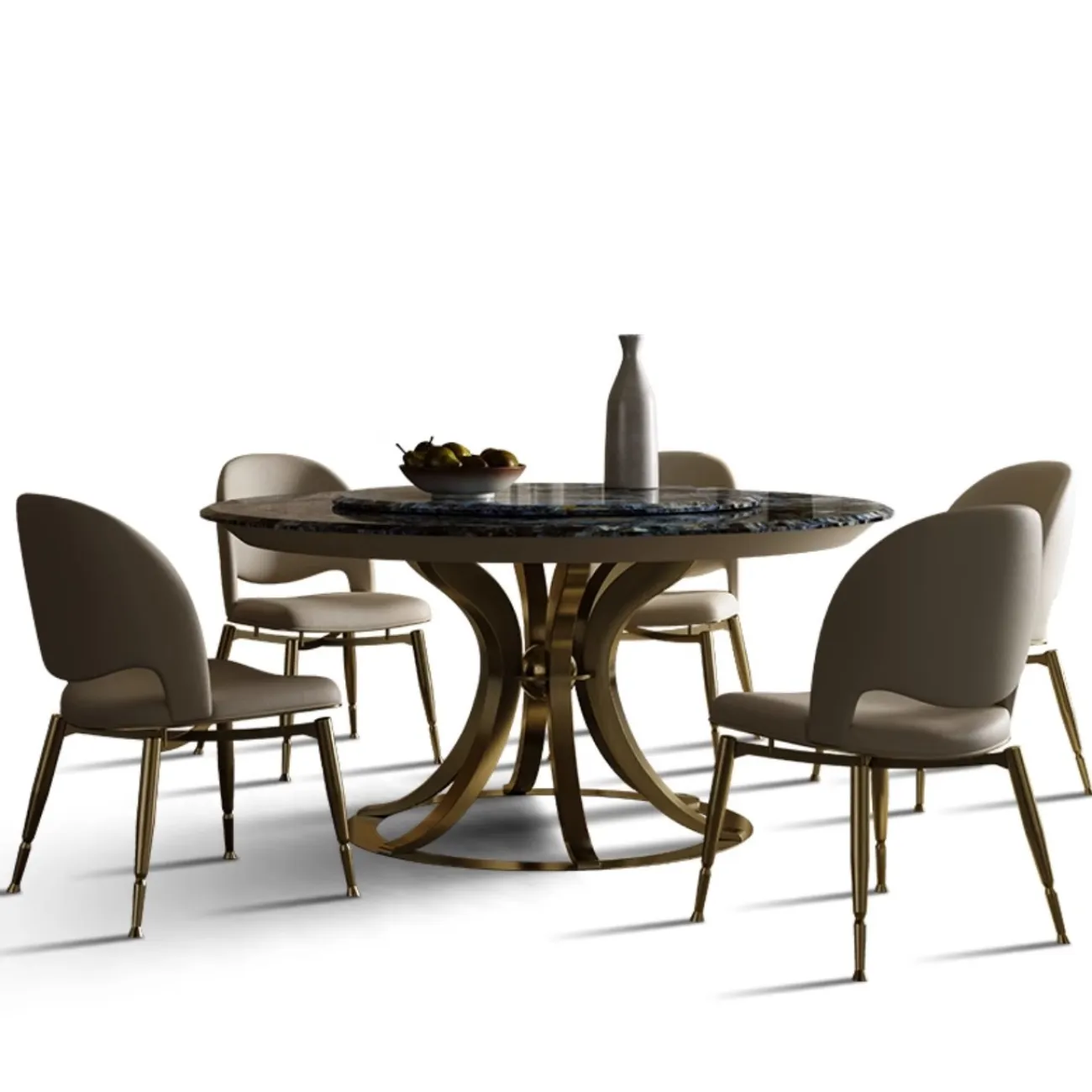 Роскошный круглый обеденный стол в сочетании с поворотным столом XPW 35734-29