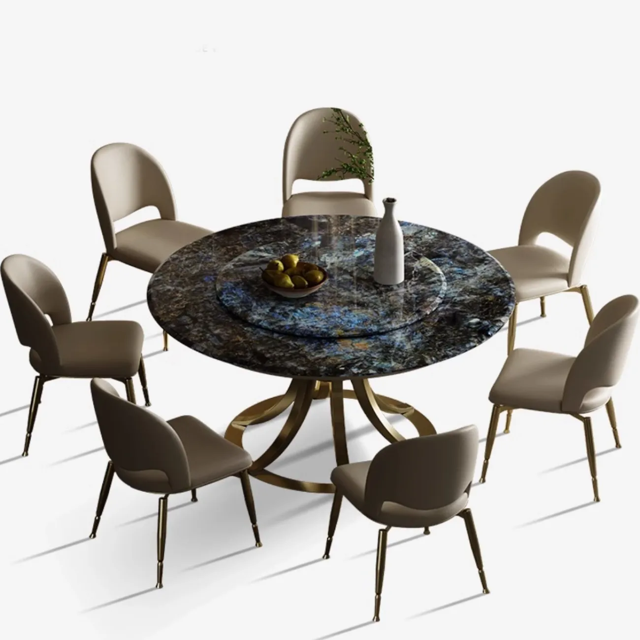 Роскошный круглый обеденный стол в сочетании с поворотным столом XPW 35734-29