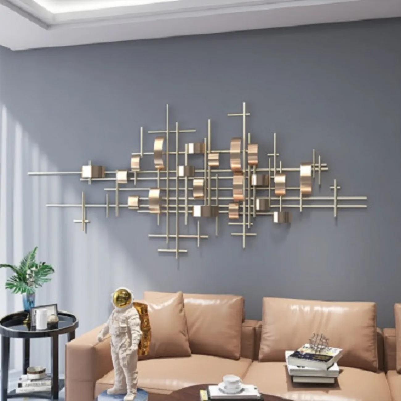 Настенный геометрический декор Parallel из кованого железа