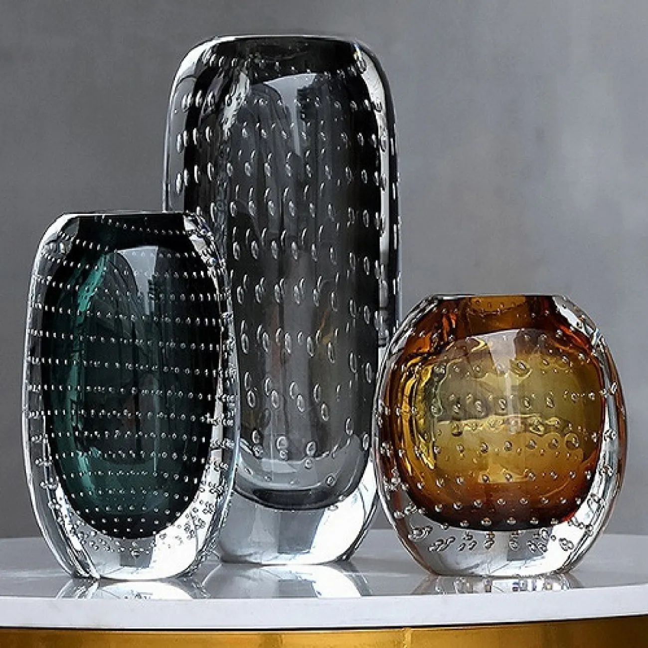 Настольная стеклянная 3D ваза Wind Flower ручной выдувки