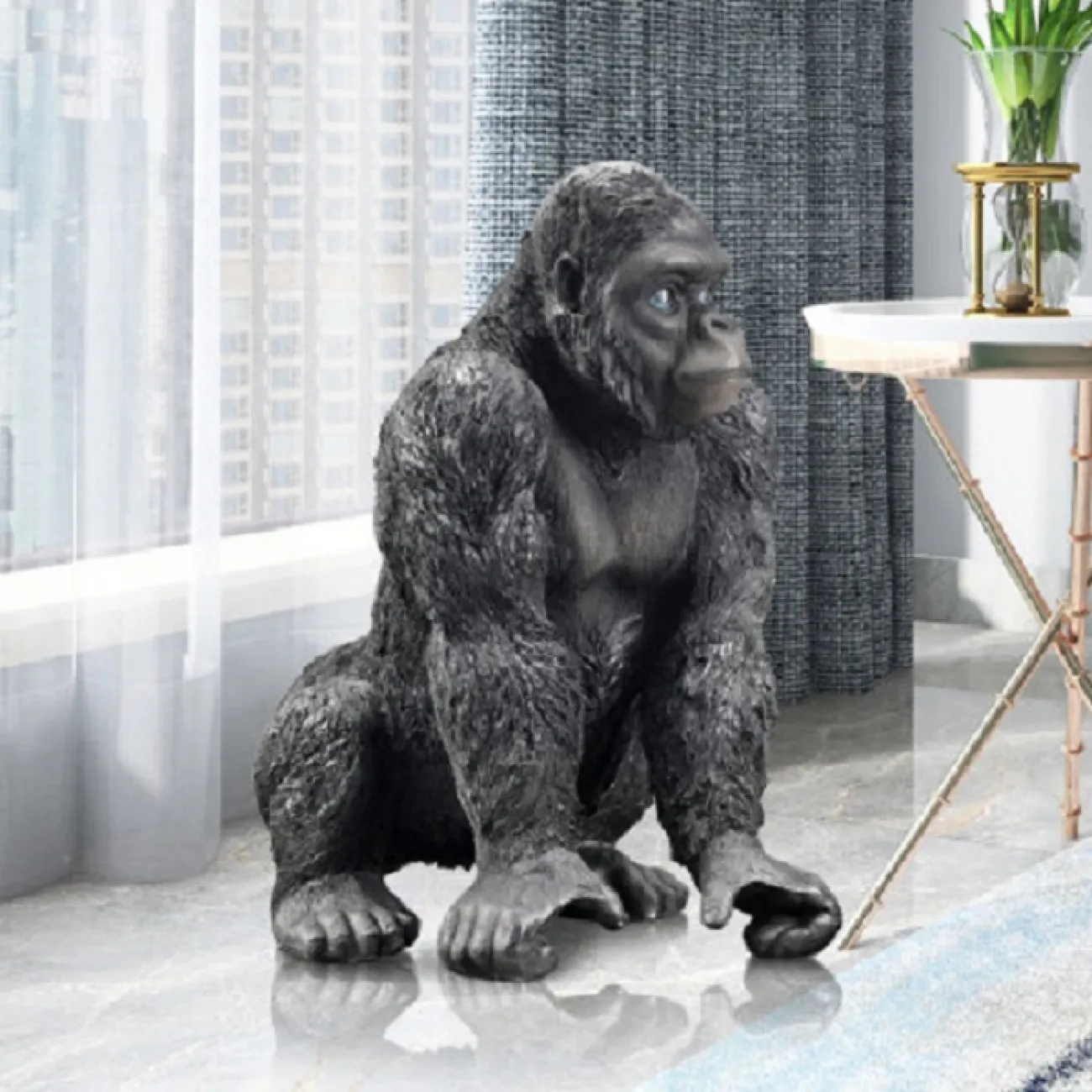  Напольная статуэтка Orangutan ручной резьбы и росписи