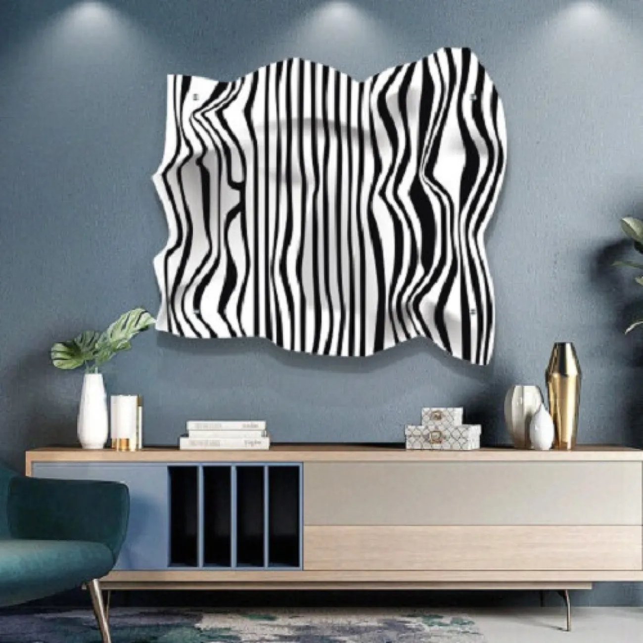 Дизайнерская акриловая картина в скандинавском стиле Black & White