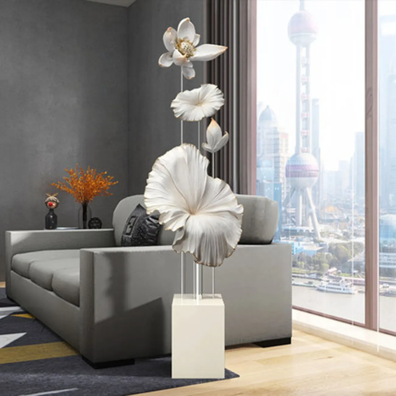 Напольная Статуэтка Feather ручной росписи Напольная Статуэтка Feather ручной росписи