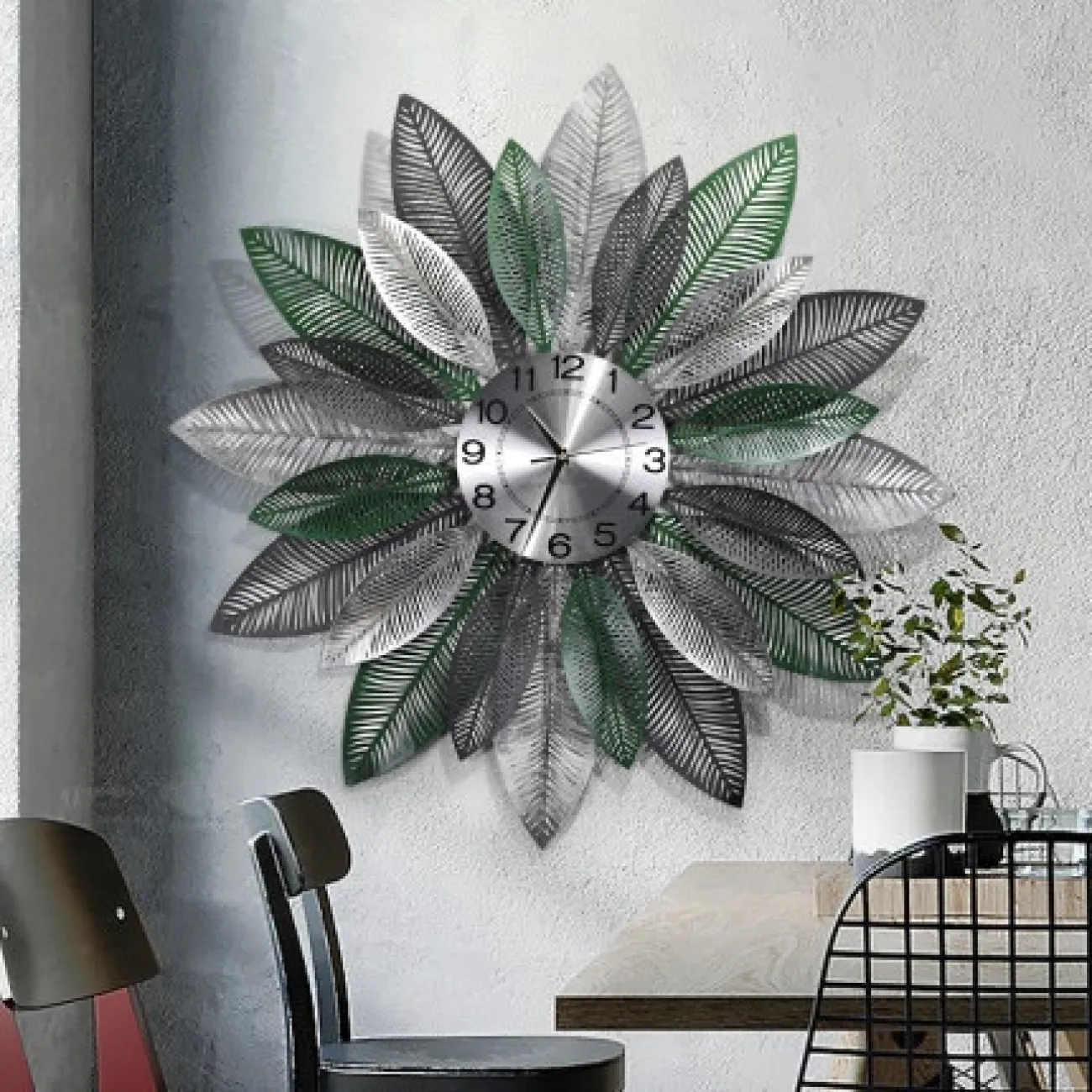 Настенные 3D часы Standard Tree из кованого железа ручной сварки и росписи Настенные 3D часы Standard Tree из кованого железа ручной сварки и росписи